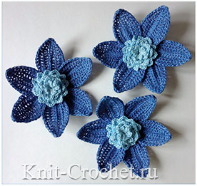 Фото изготовления цветка клематис синий.