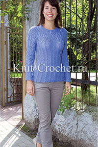 Pullover with Lace Yoke 
