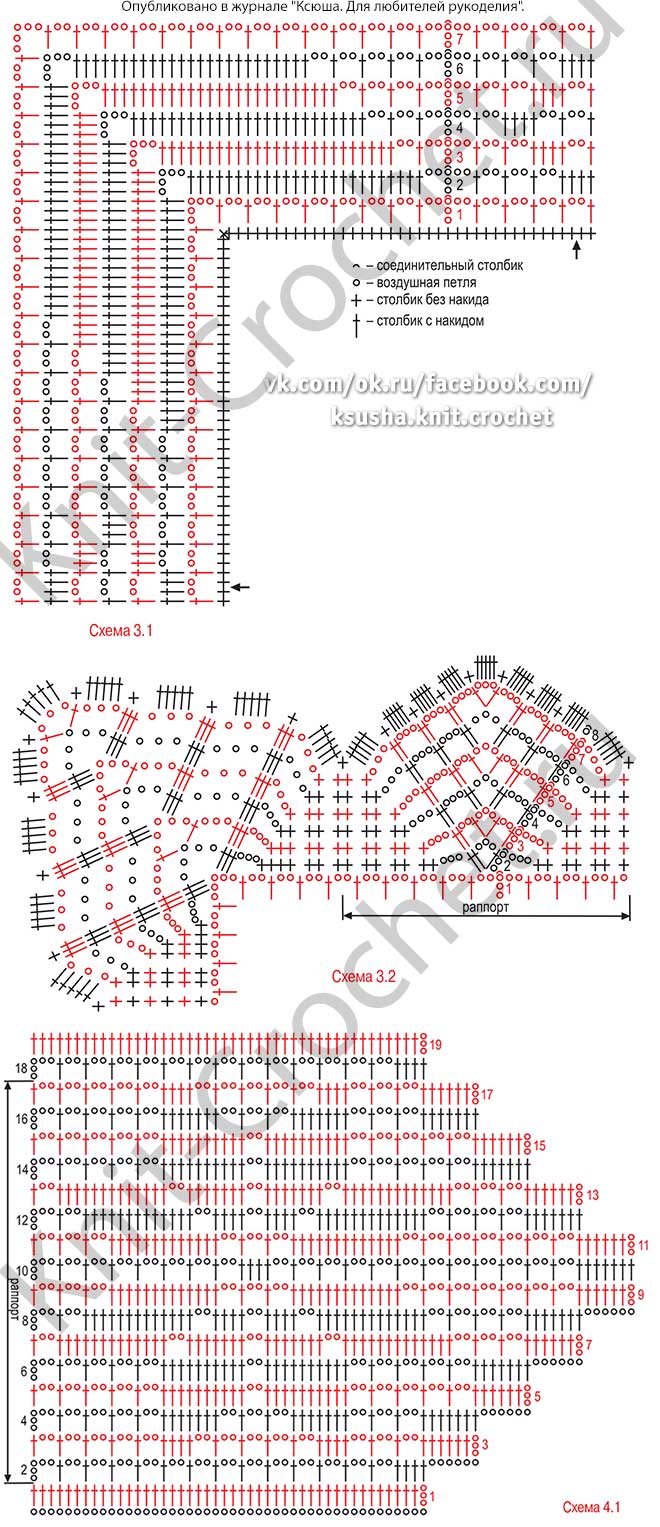 Схемы с описанием вязания крючком скатерти из отдельных квадратов с обвязкой.